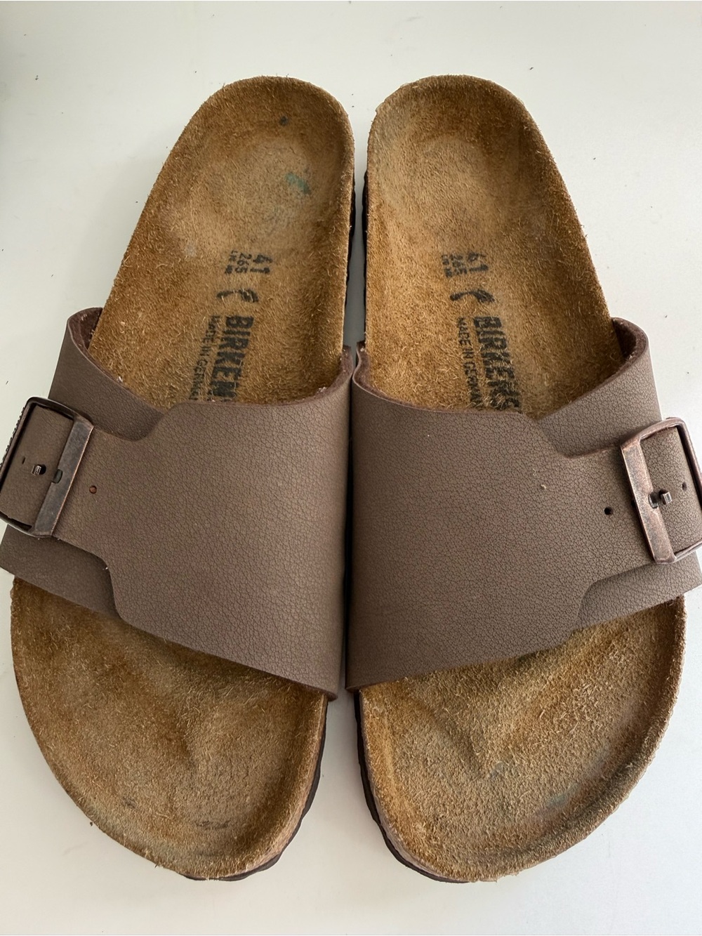 Birkenstock Catalina women size 10 Brown Single Strap Slide Sandals